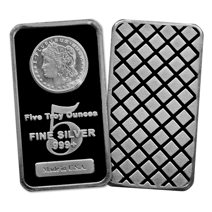 5 oz Morgan Silver Bar .999 Fine AB